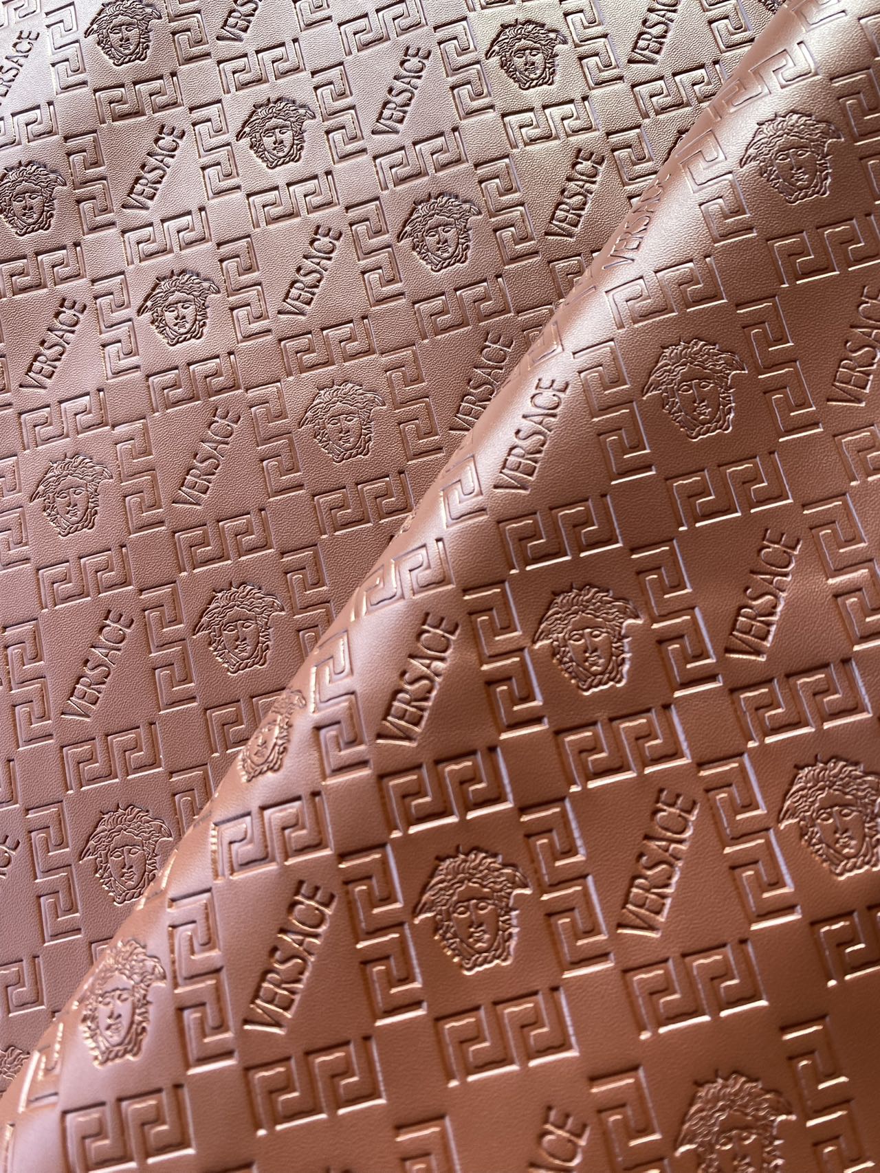 Brown Embossed Versace Upholstery Leather for Car interior Sneakers
