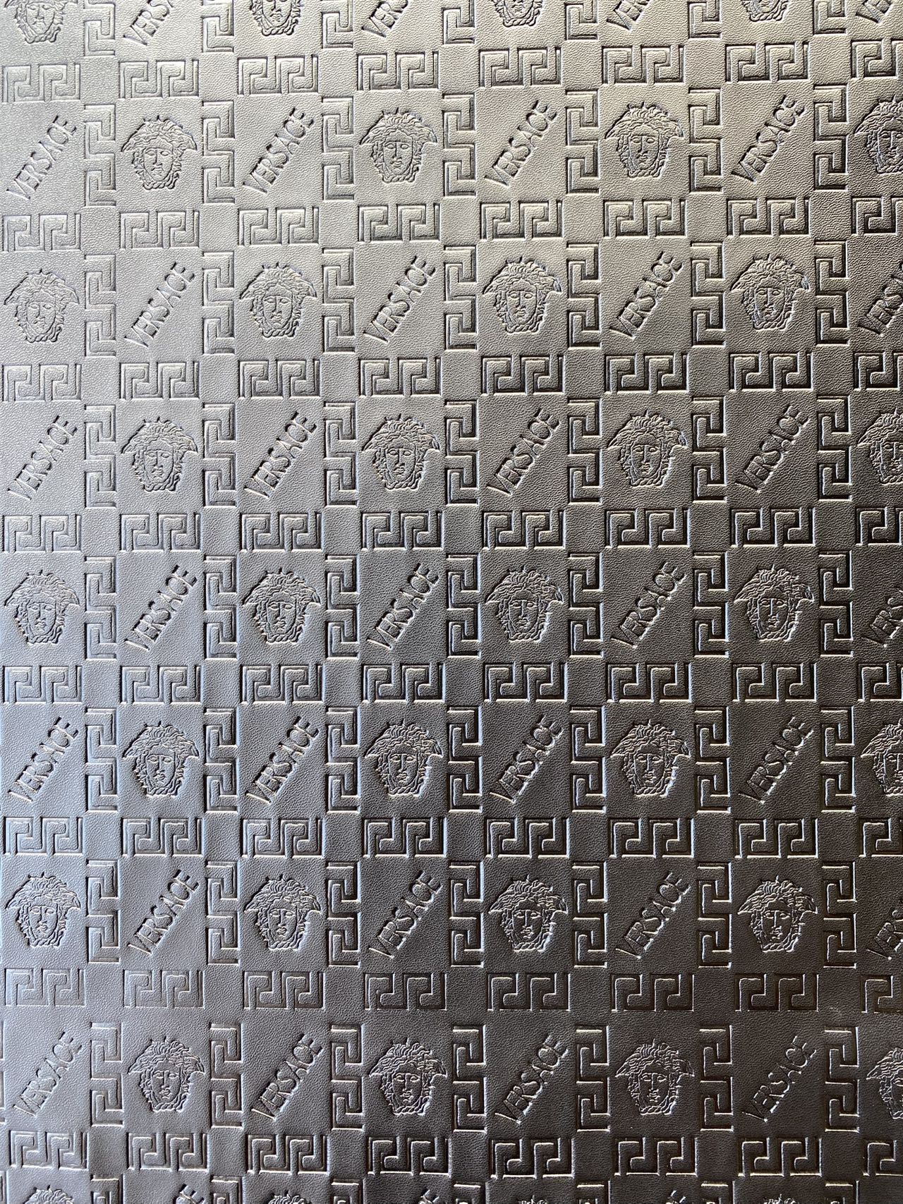 Black Embossed Versace Upholstery Leather for Car interior Sneakers