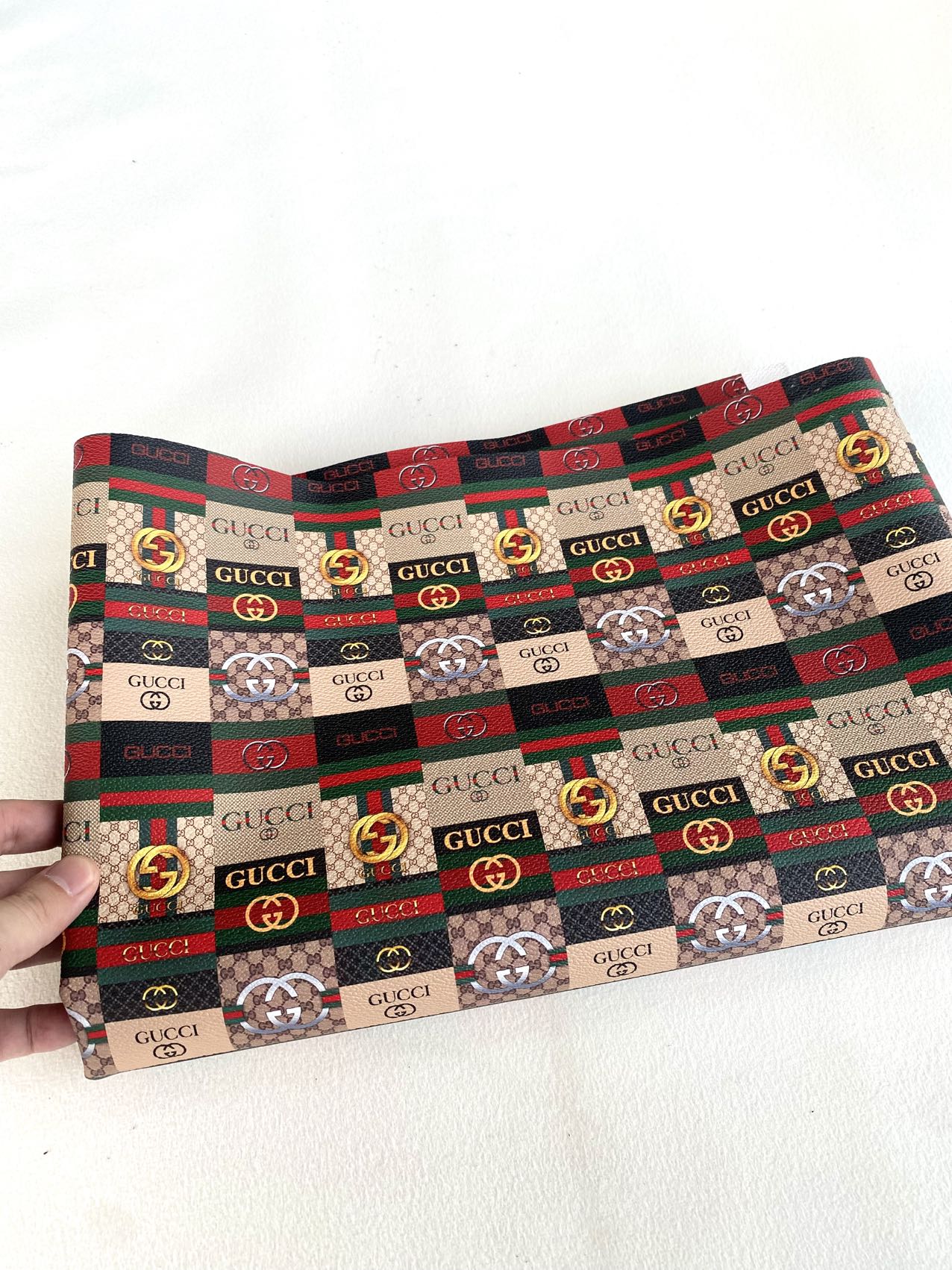 Gucci Designer Fabric Leather Material for Crocs DIY