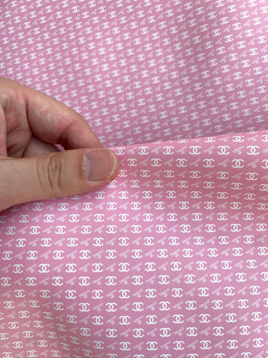 Pink Chanel Mini Size Leather for Doll Making Custom Projects