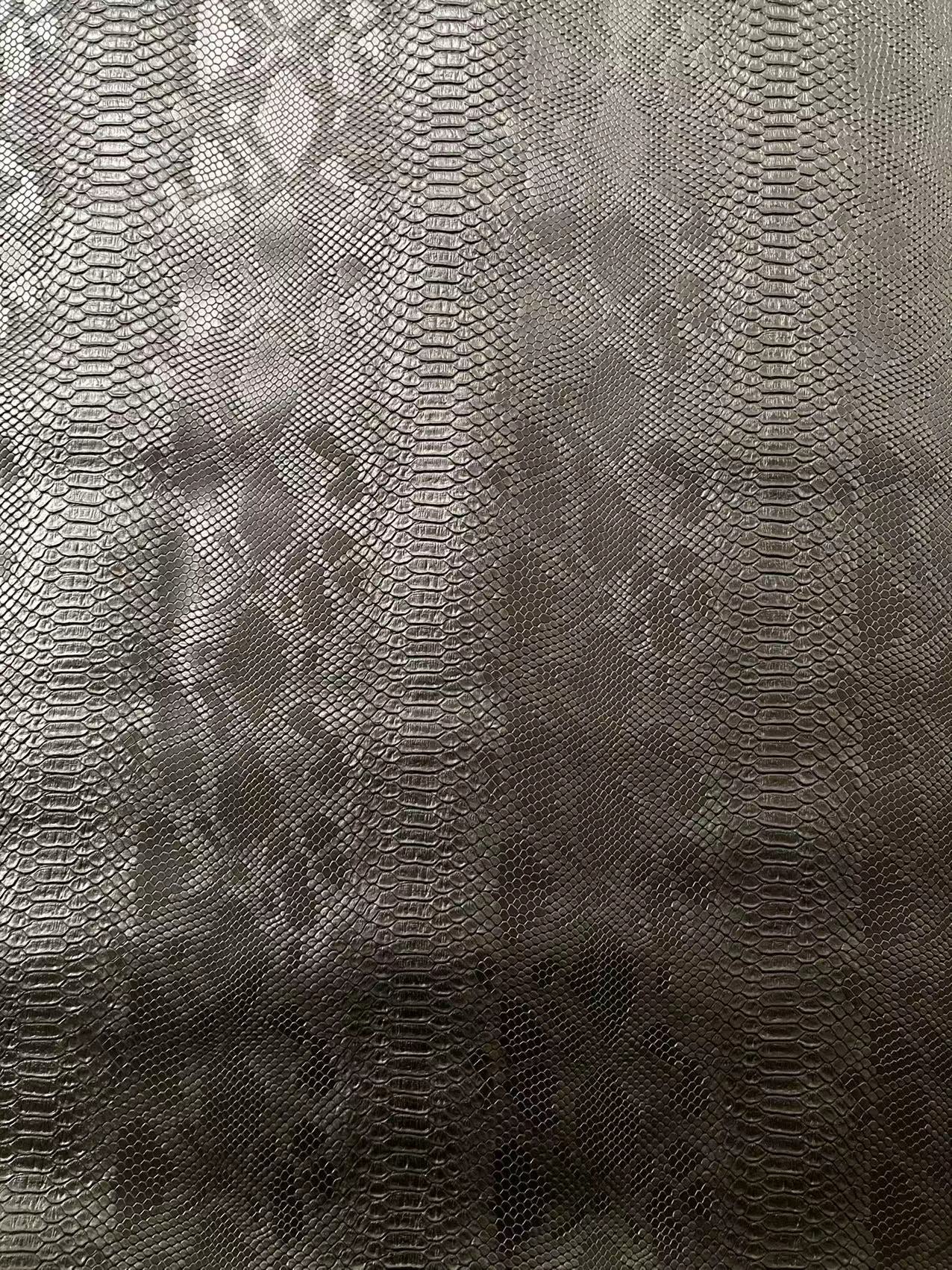 Black Snake Skin Leather for Custom Sneaker Sofa Furniture