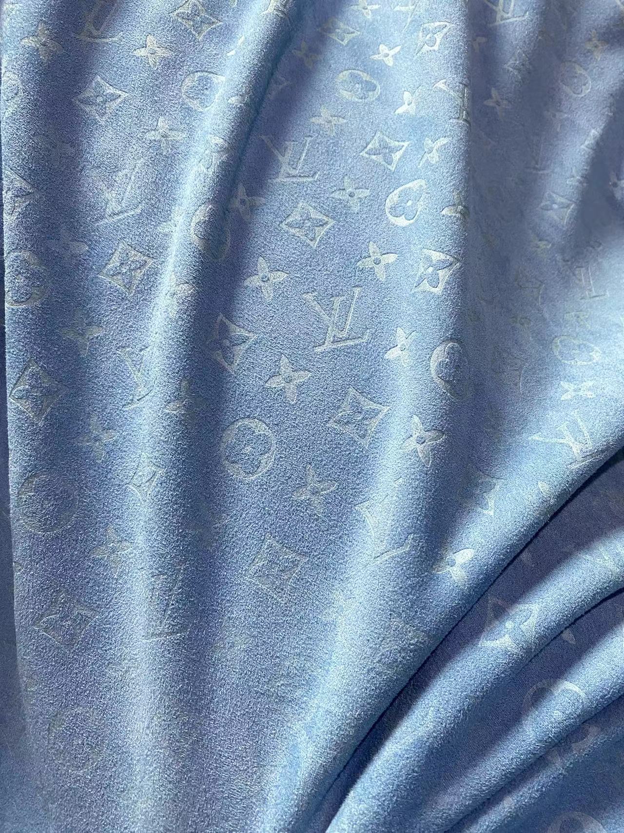 Light Blue Louis Vuitton Suede Micro Sewing Shoe Fabric