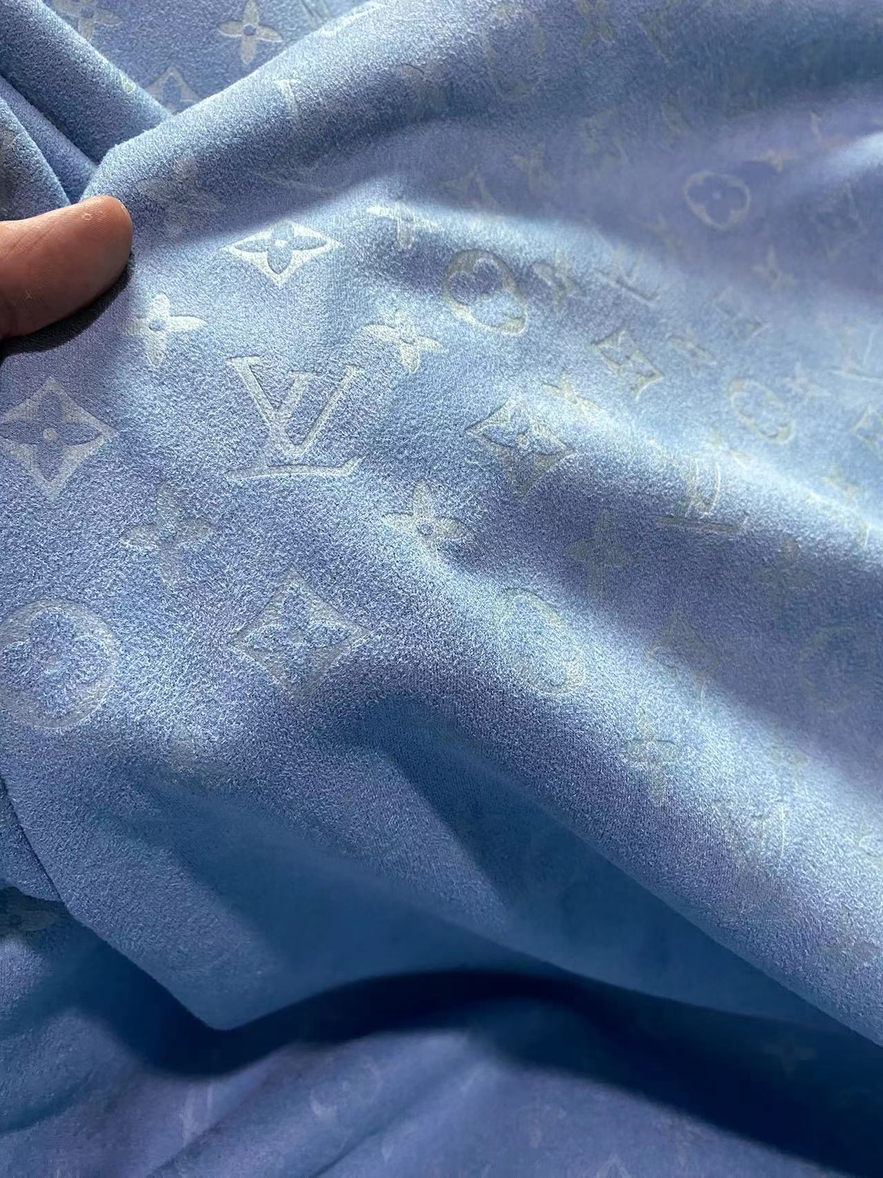 Light Blue Louis Vuitton Suede Micro Sewing Shoe Fabric