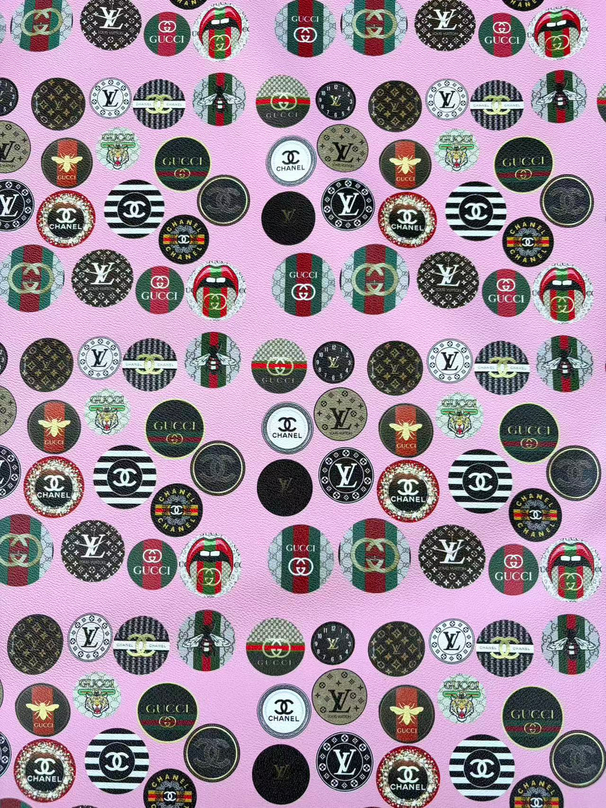 Multi-Brand LV Gucci Chanel Badge Leather Sheet Crafts DIY Materials