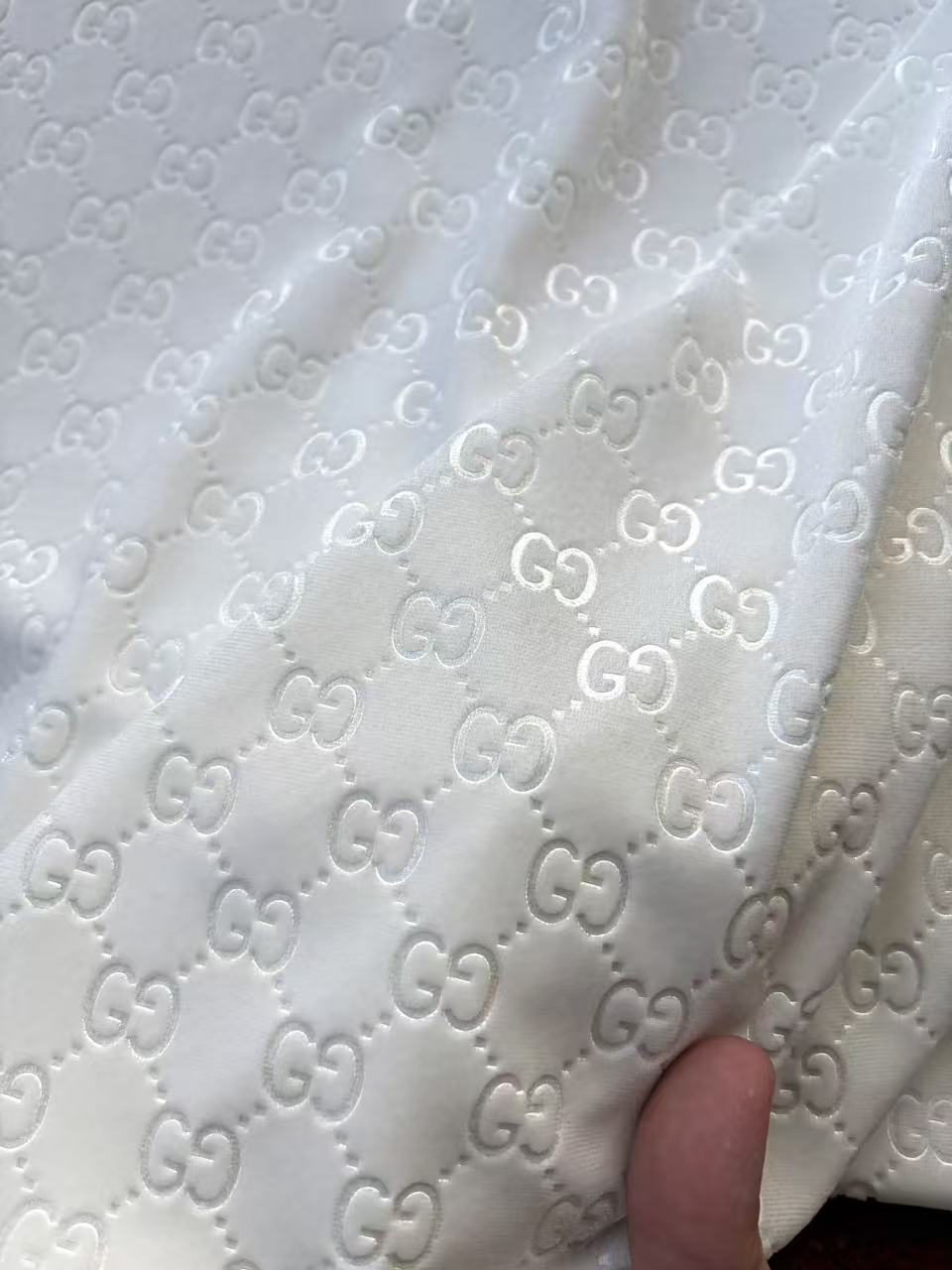 New White Gucci Velvet for Bespoke Suit Custom DIY Sneakers Car Headline Upholstery