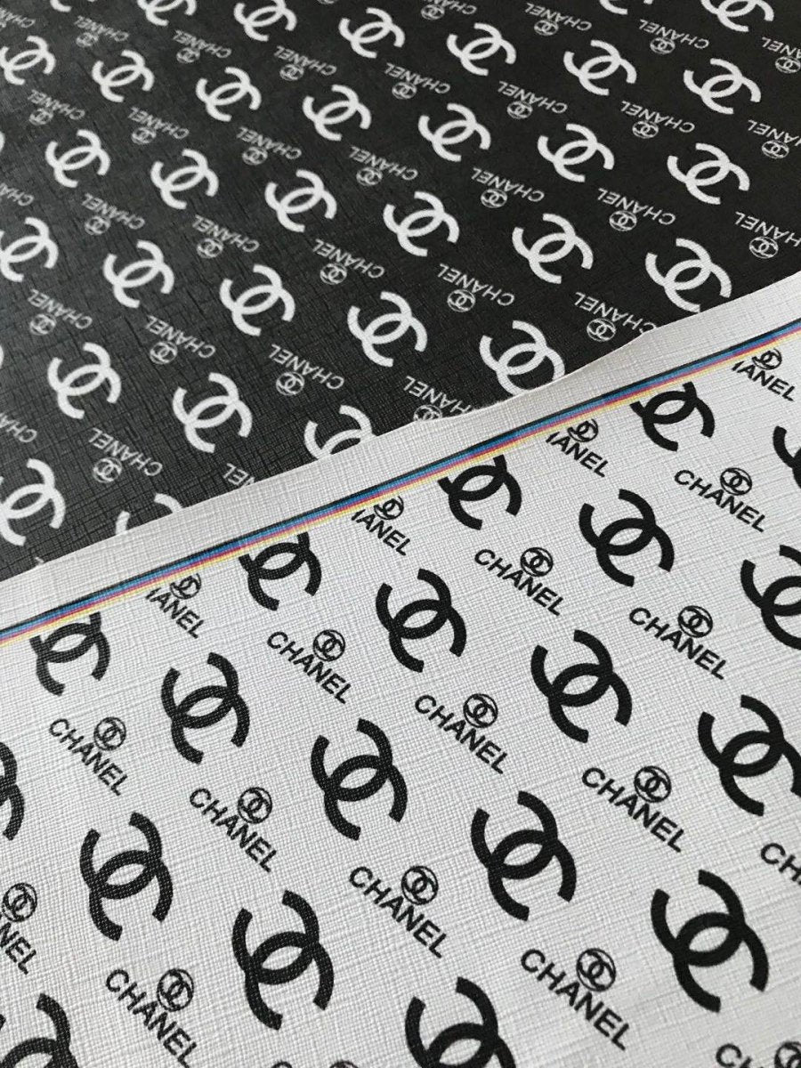 Black Chanel Leather Fabric for Shoe Custom Bag - mingfabricstore