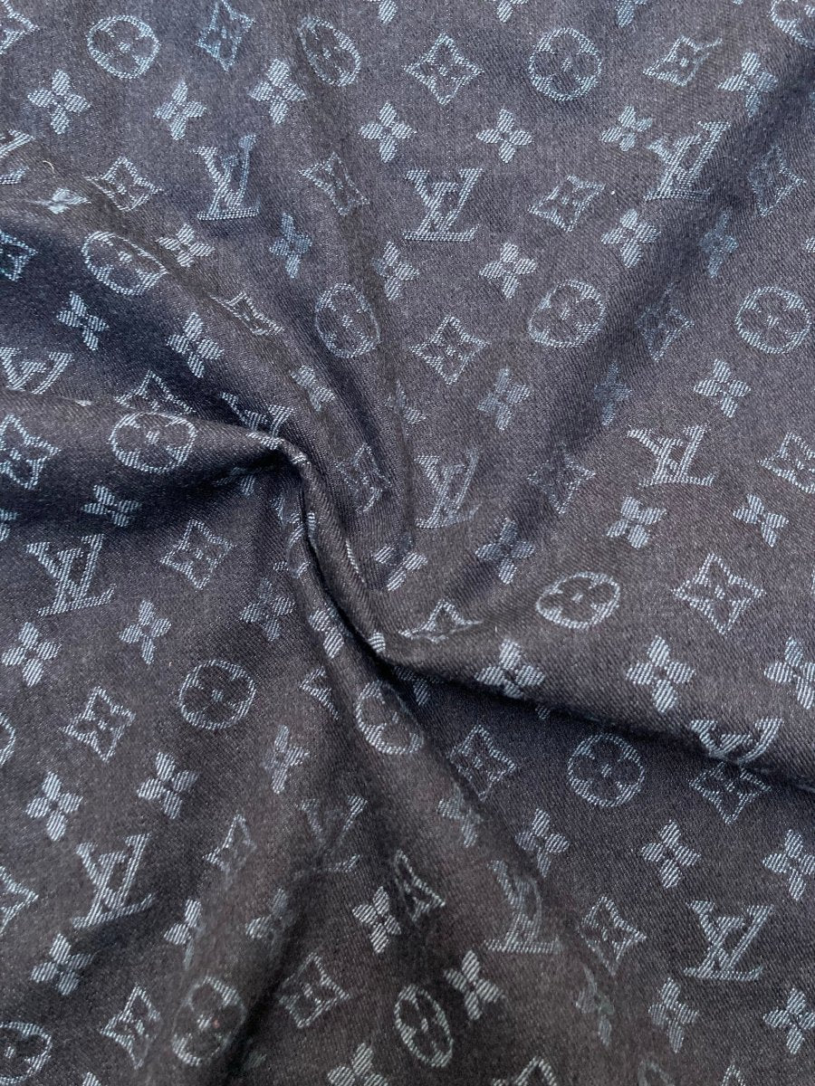Black Denim LV Fabric Louis Vuitton Denim Fabric - mingfabricstore