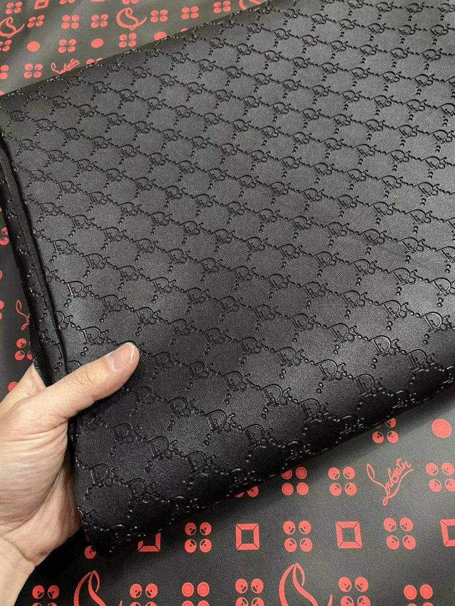 Black Dior Sneaker Leather Sheet Upholstery DIY Projects - mingfabricstore