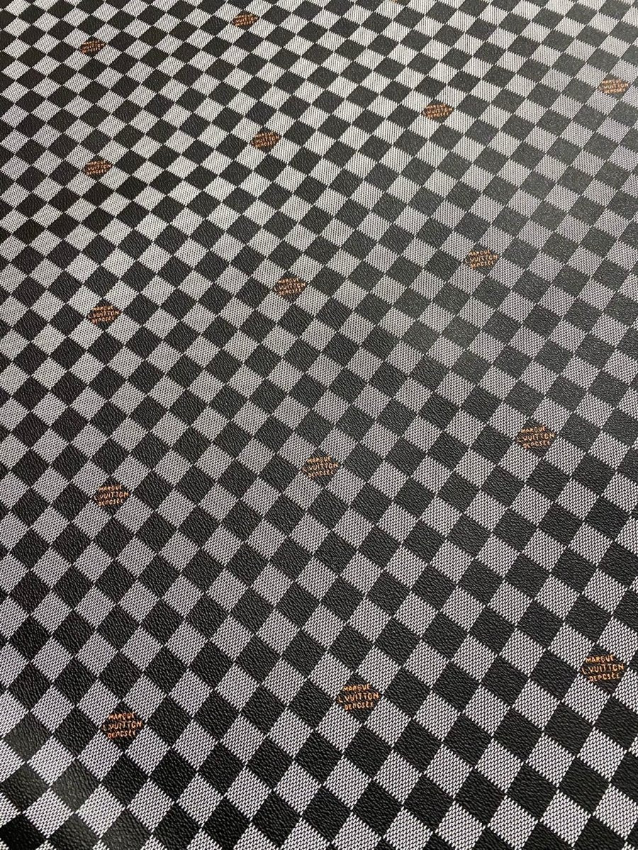 Black Golden Louis Vuitton Damier Leather Bag Material for Upholstery Sneakers - mingfabricstore