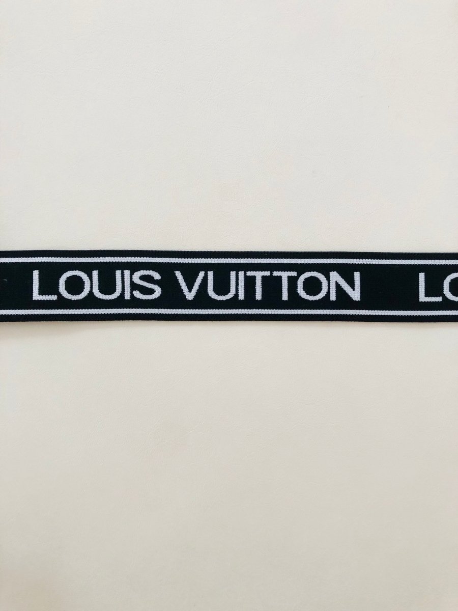 Black White LV Letter Elastic Band Straps - mingfabricstore