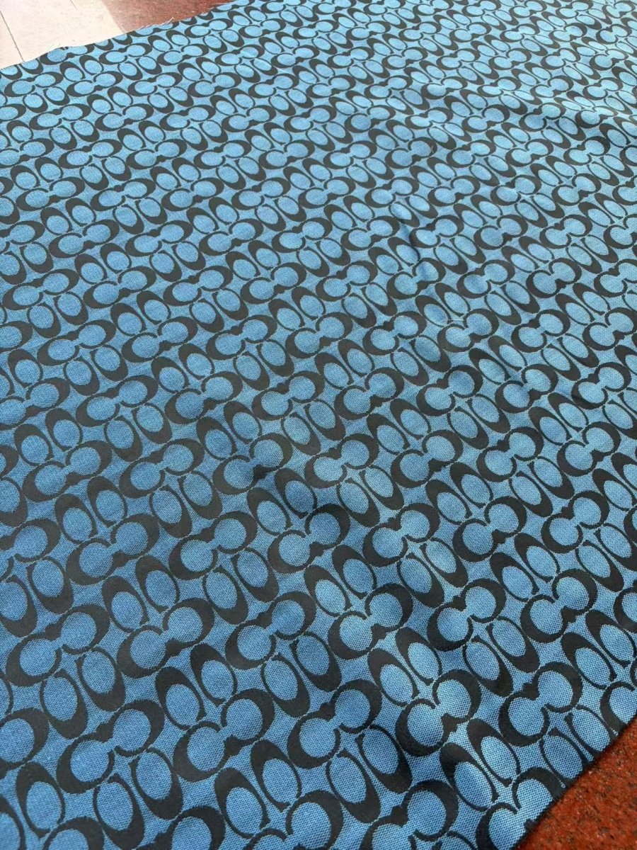 Blue Coach Jacquard Fabric for Tie DIY Custom Projects - mingfabricstore