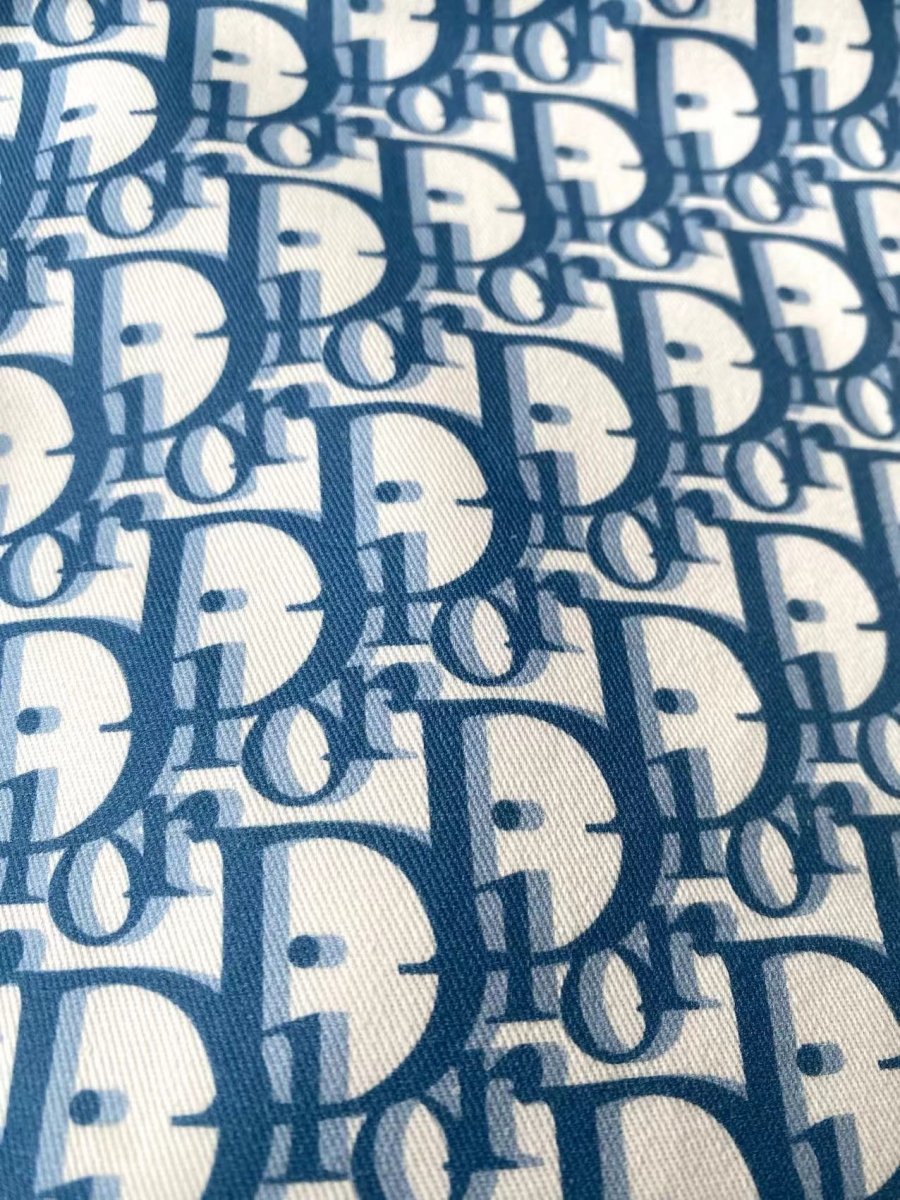 Blue Dior Cotton Sewing Fabric Sold by Yard for Handmade DIY Projects - mingfabricstore