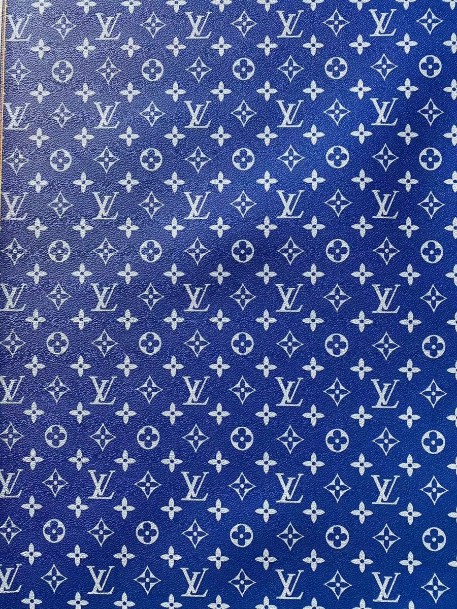 Blue Louis Vuitton Pharrell Williams Monogram Faux Leather for Shoe Custom - mingfabricstore