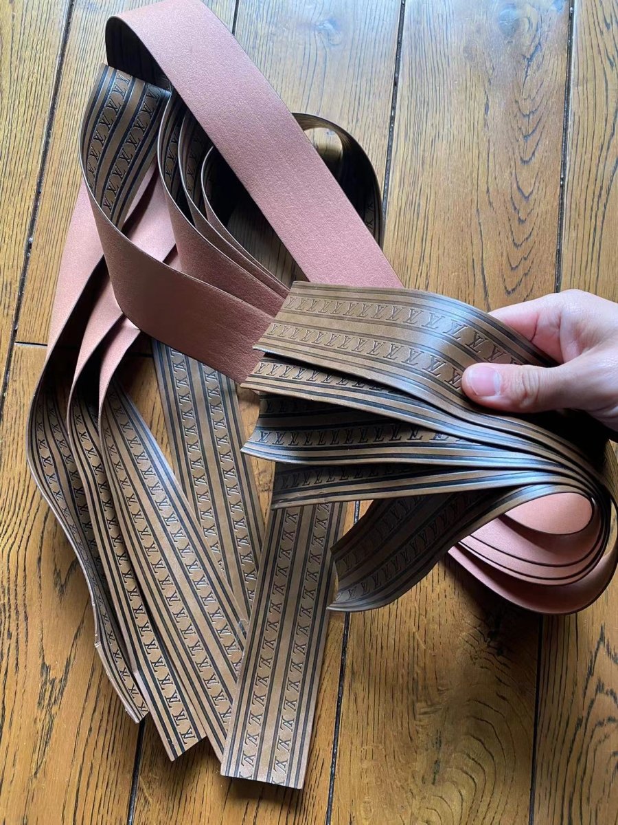 Brown LV Trunk Luggage Baggage Leather Stripe for Sewing Bag Accessory - mingfabricstore