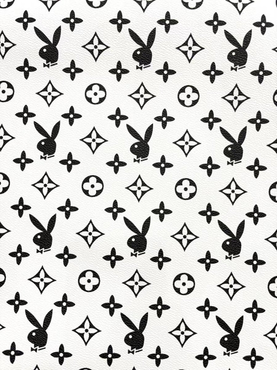 Bunny Playboy Louis Vuitton LV Leather Sheet Designer Fabric Sold by Yard - mingfabricstore