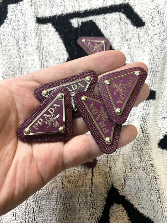 Purple Prada Badge Emblem Metal Handmade Accessory