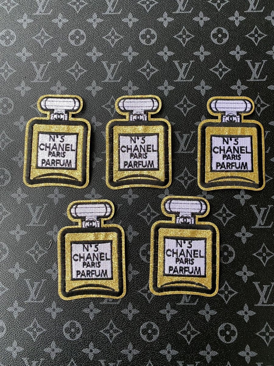 Chanel Perfume Bottle iron on Patches for DIY Sewing Projects - mingfabricstore