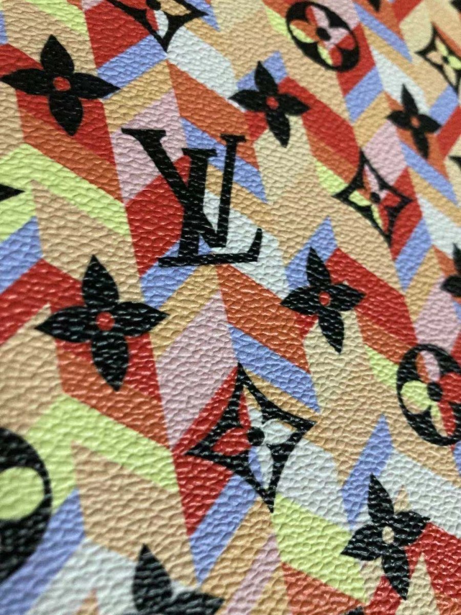 Colorful Geometry LV Leather Vinyl for Shoe Custom - mingfabricstore