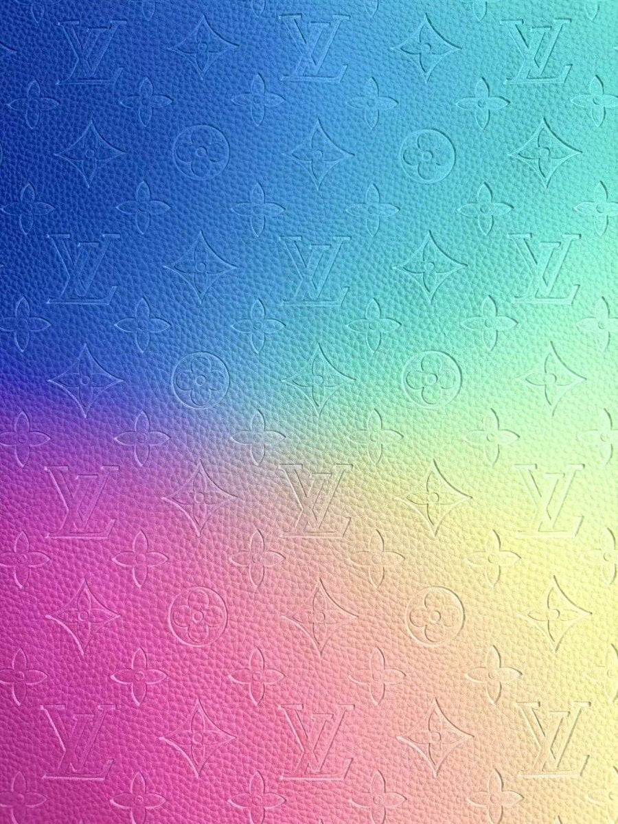 Colorful Gradient LV Embossed DIY Crafts Bag Truck Leather - mingfabricstore