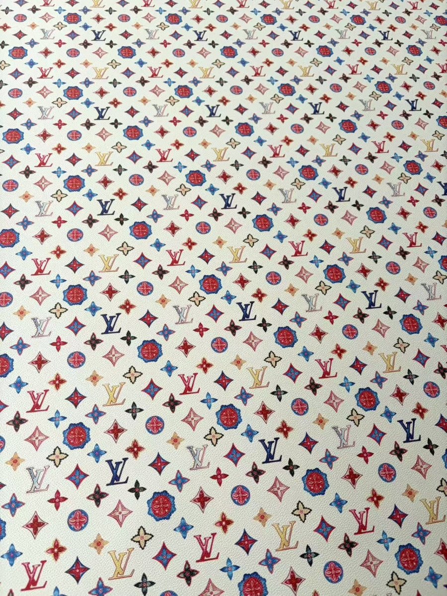 Colorful Louis Vuitton LV Designer Leather for DIY Crafts Upholstery - mingfabricstore