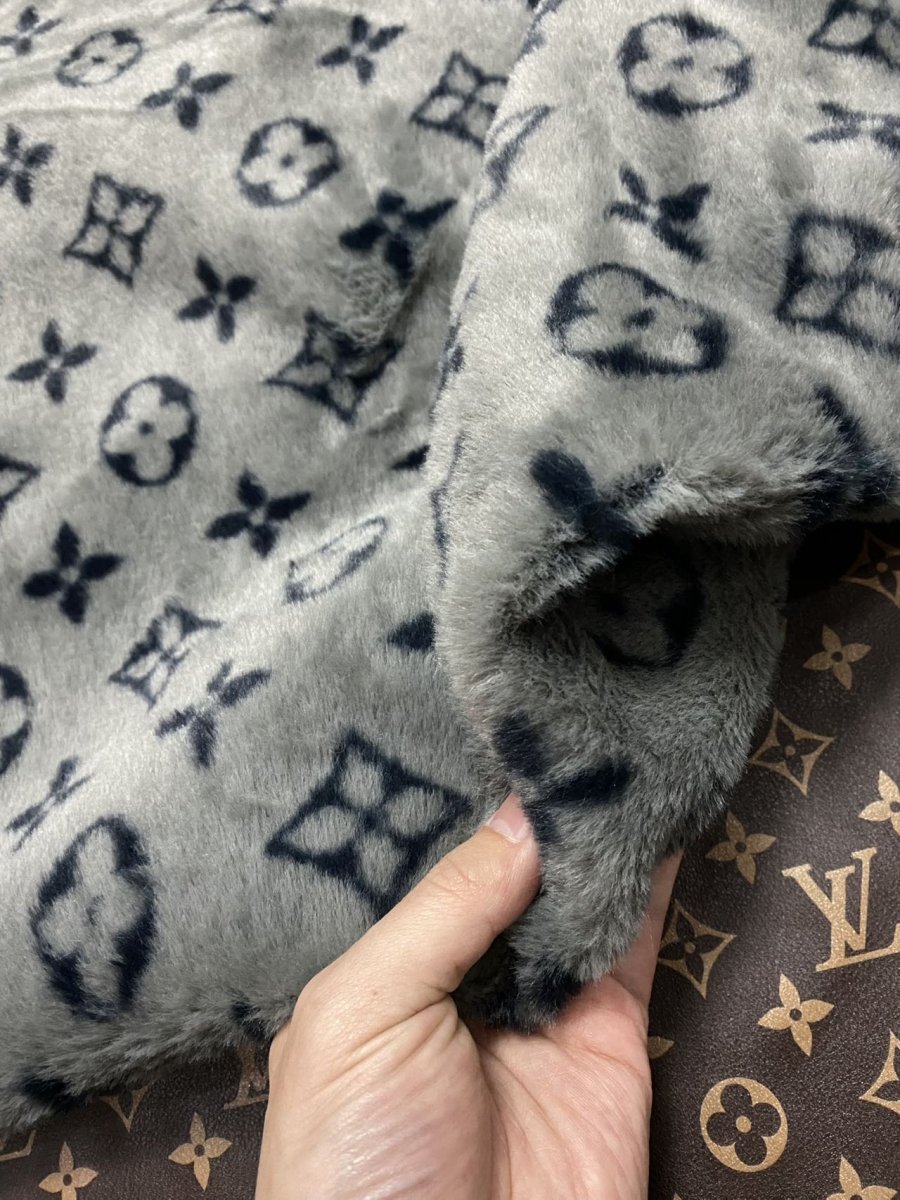 Cozy Warm Cream Louis Vuitton Fur Plush Fabric - mingfabricstore