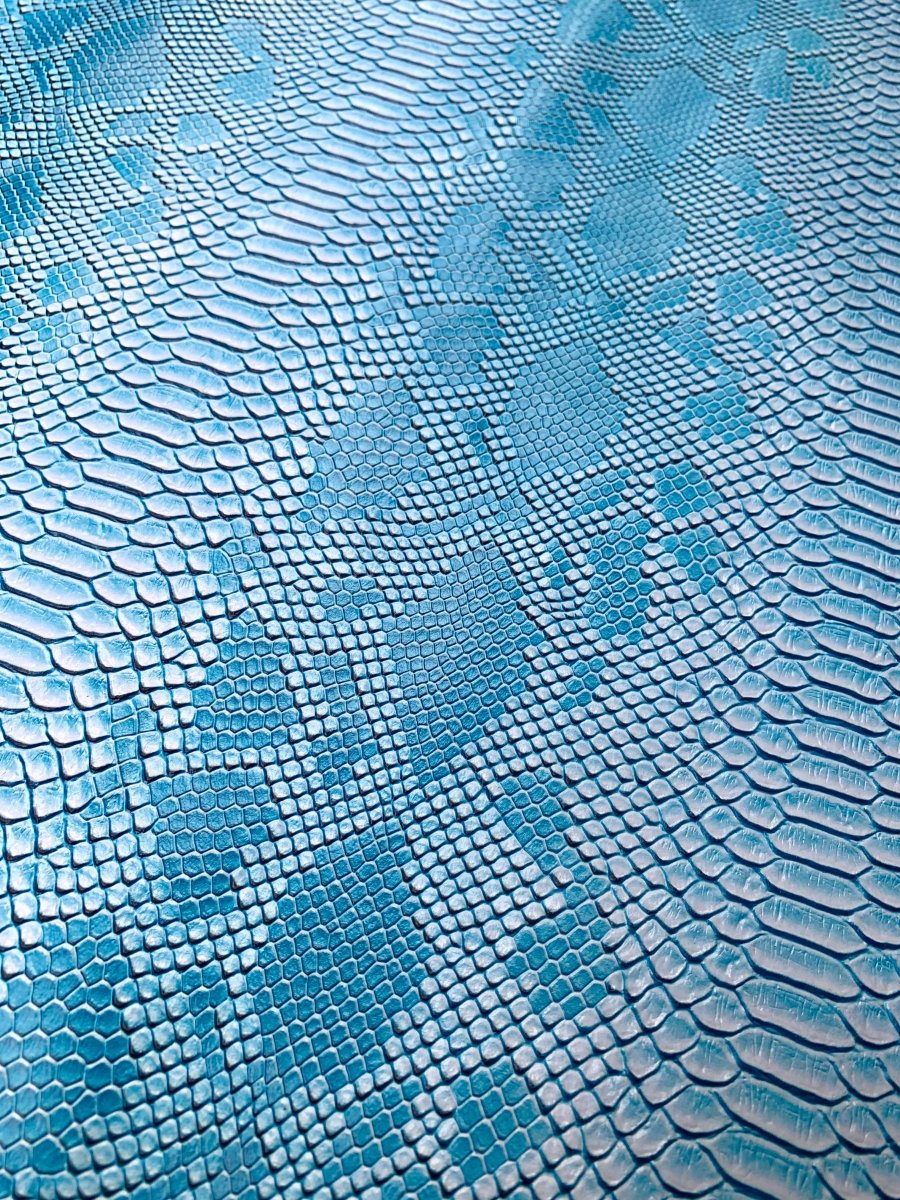 Crafts Cool Summer Blue SnakeSkin Vinyl for Handmade Diy - mingfabricstore