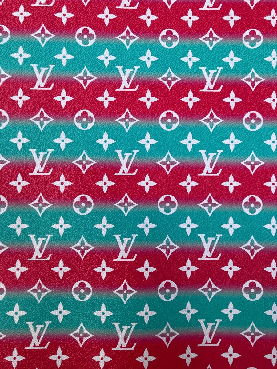 Custom Designer Leather Fabric Gradient LV Vinyl for Sneakers - mingfabricstore