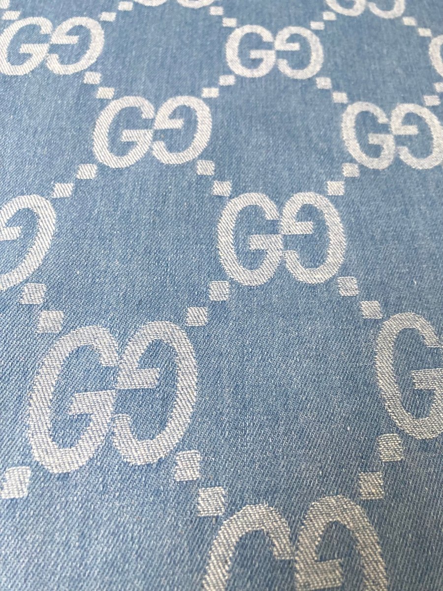 Custom Handmade Light Denim Big Gucci for Jacket - mingfabricstore