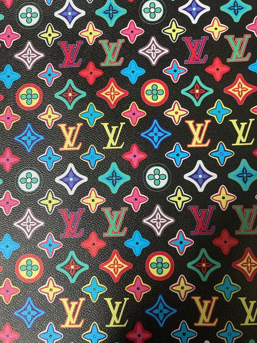 Custom Handmade Vintage Monogram LV Vinyl for Custom Sneakers Upholstery - mingfabricstore