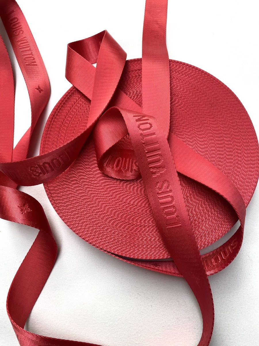 Custom Red LV Straps for Handmade DIY Bag Repair - mingfabricstore