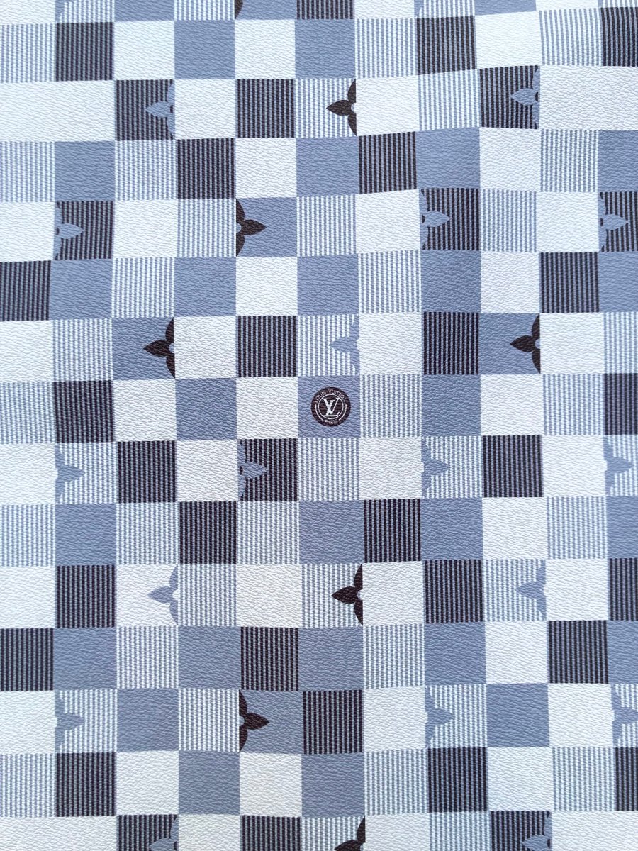 Custom Vinyl Elegant Damier for DIY Handmade Sneakers Upholstery - mingfabricstore