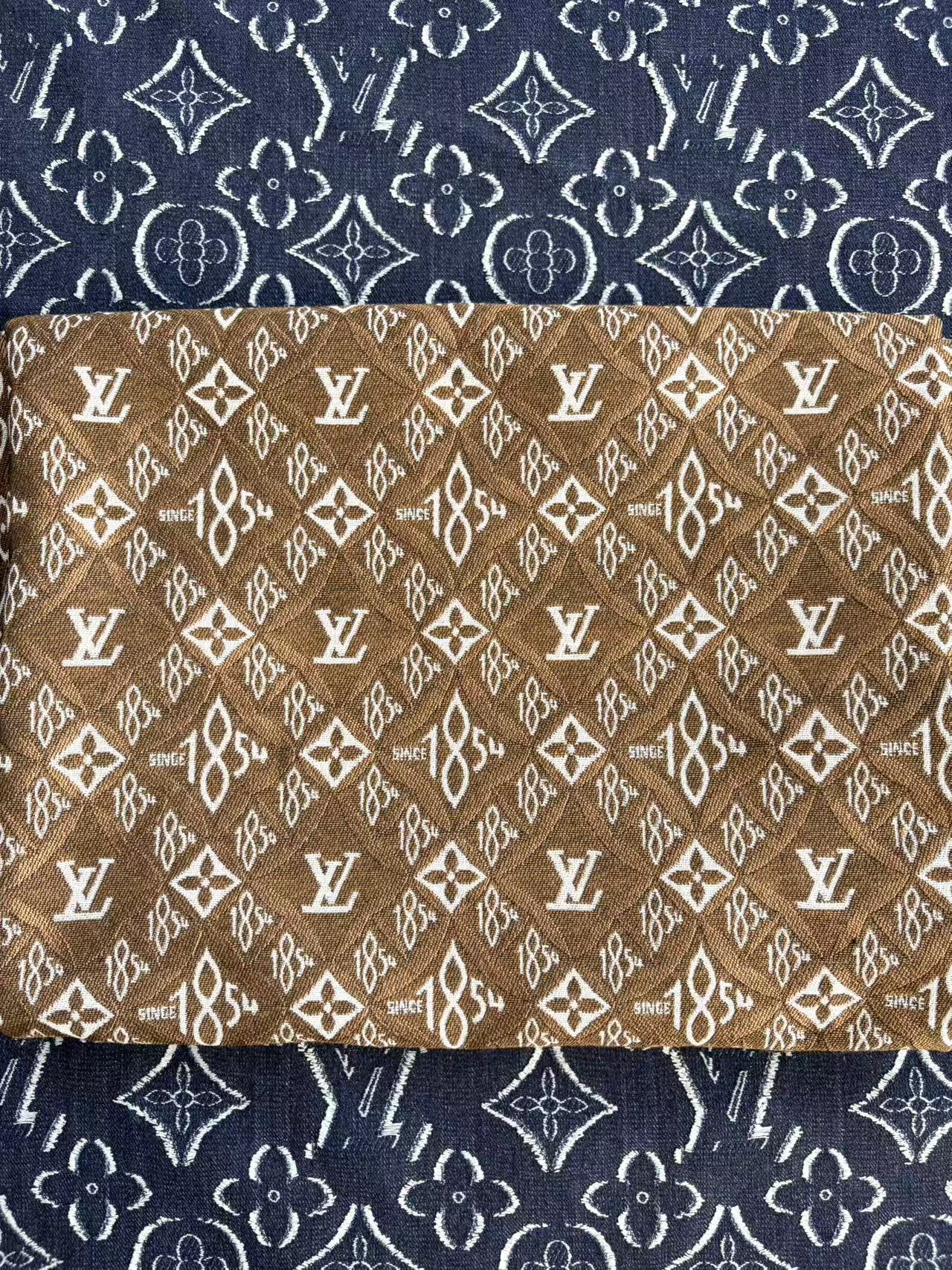 Brown Jacquard 1854 LV Sewing Fabric Sold by Yard