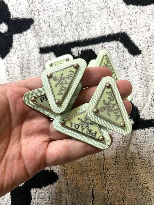 Mint Prada Badge Emblem Metal Handmade Accessory