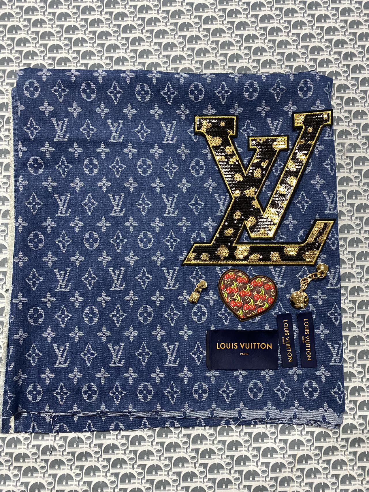 Louis Vuitton Denim Fabric Bundle Sale Patches Tags