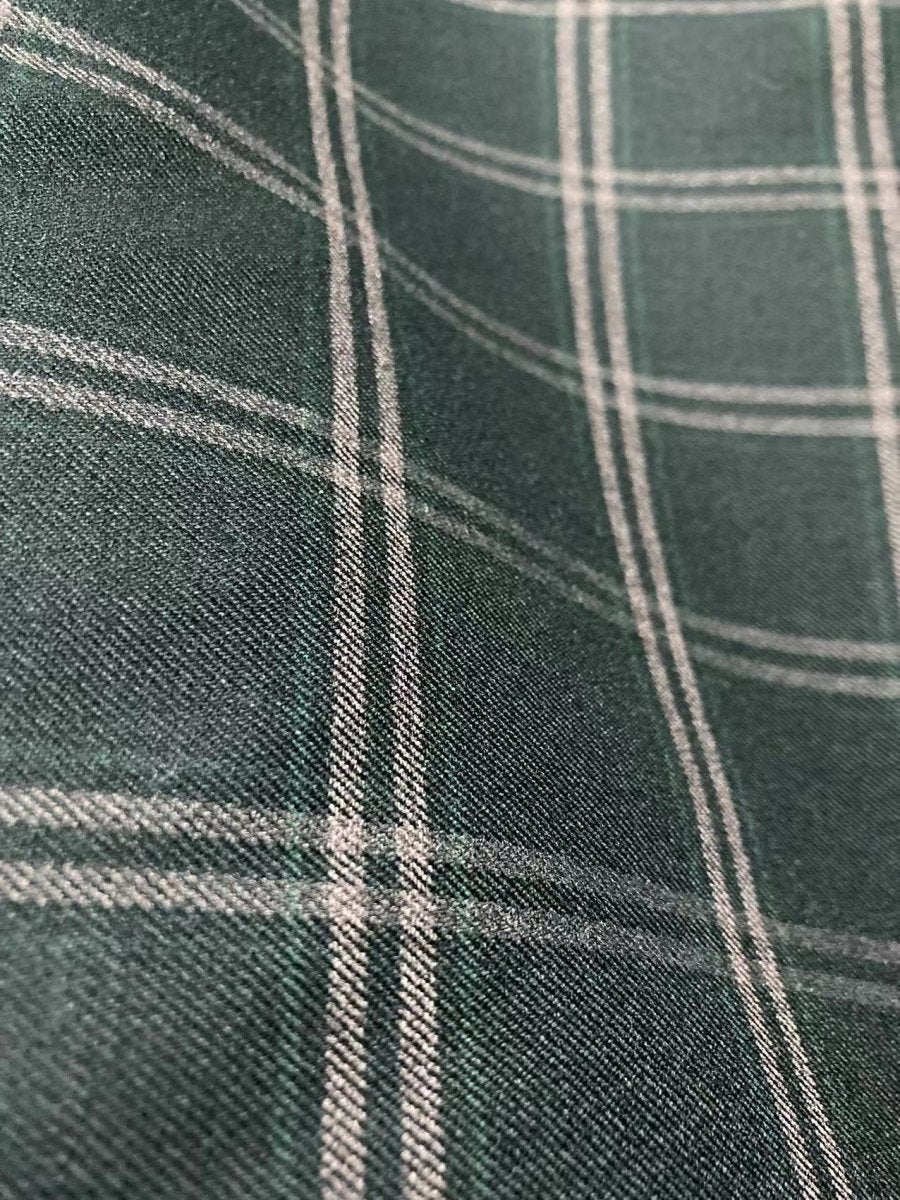 Dark Green Premium Check Fabric - mingfabricstore