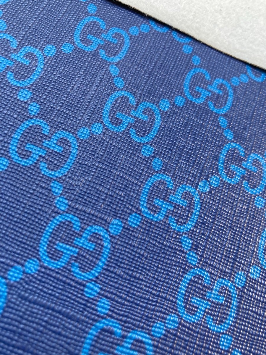 Deep Blue Gucci Leather for Custom Sneaker Furniture - mingfabricstore