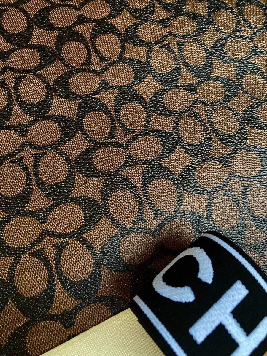 Deep Brown Coach Vinyl Leather for Bag Material Custom Shoes - mingfabricstore