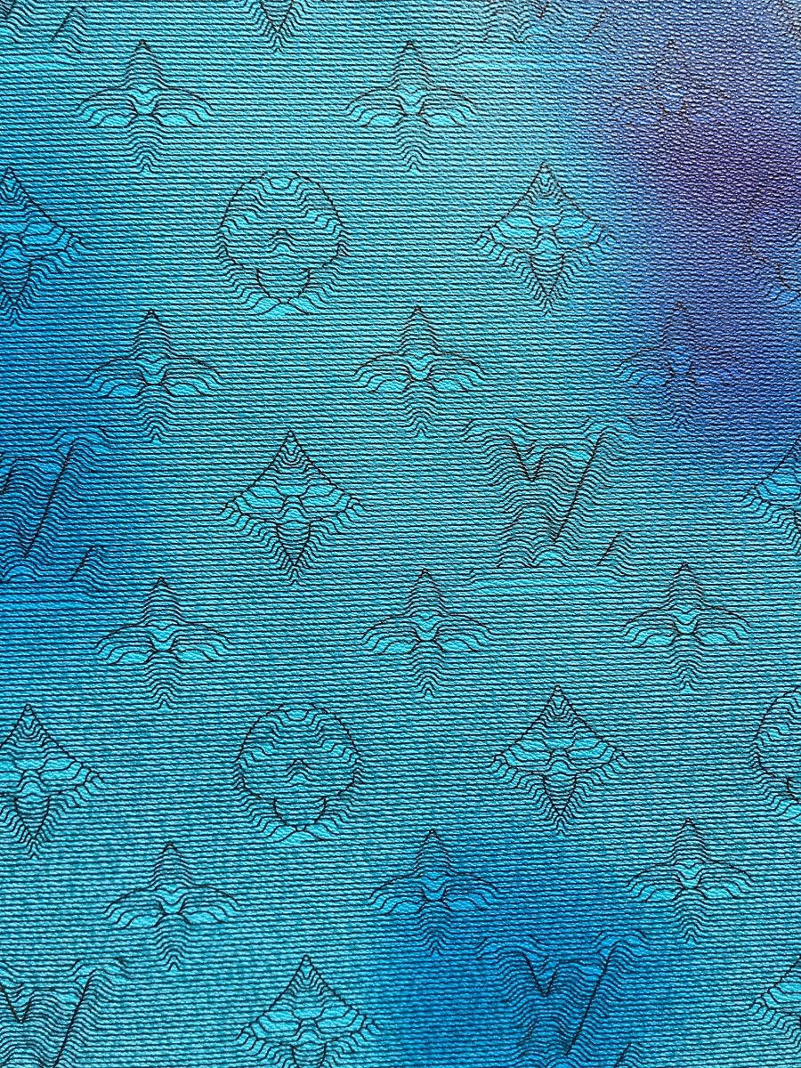 Designer Handmade Blue Camouflage Vinyl Leather for Custom Handmade - mingfabricstore