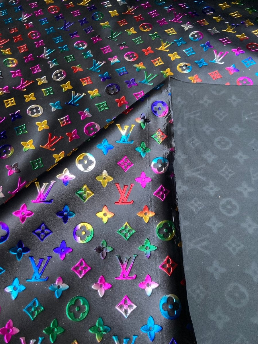 Designer Leather Custom Sneakers Handmade Colorful Embossed LV - mingfabricstore