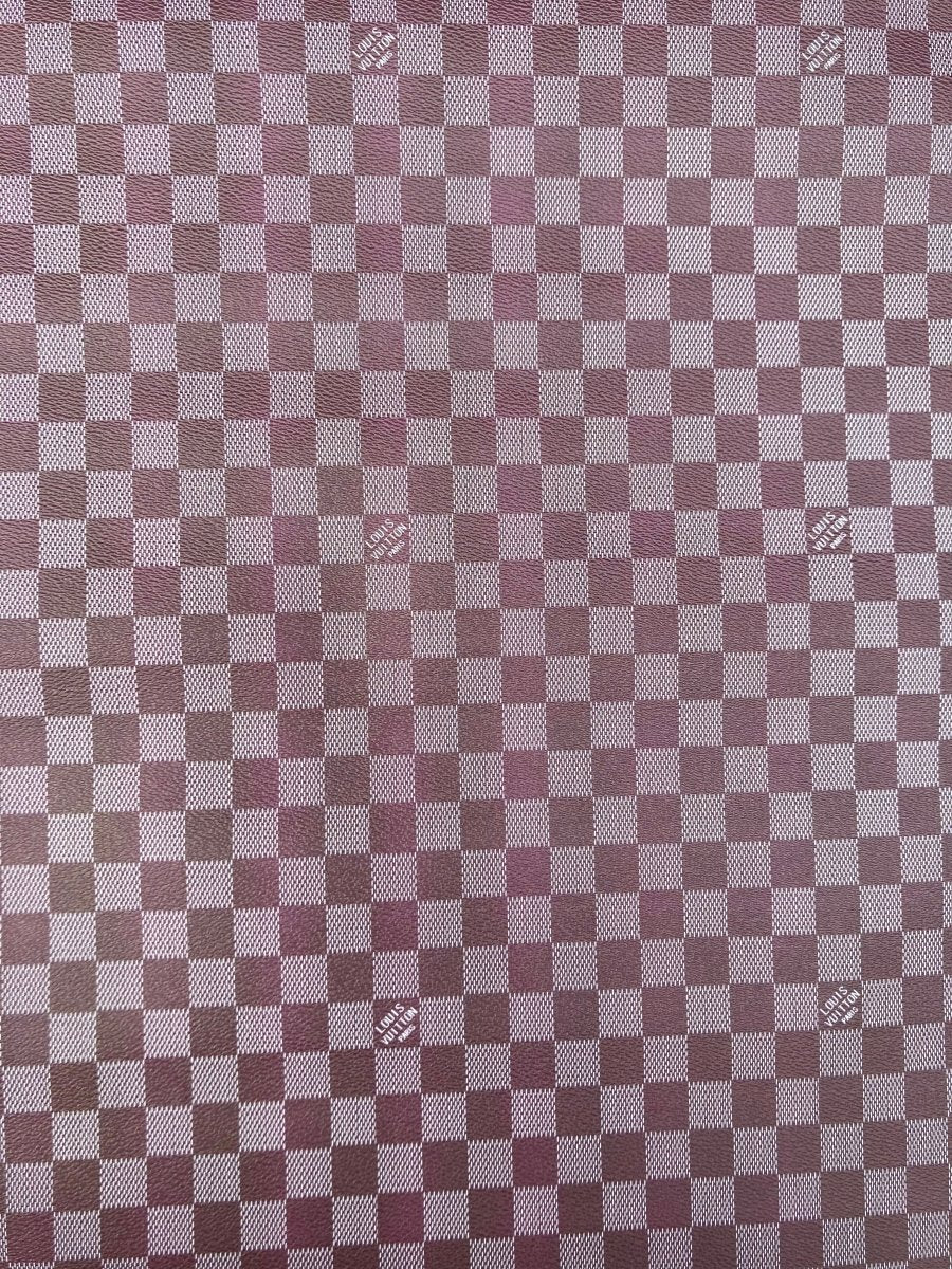 Designer Vinyl Custom Dark Purple Damier for Handmade Sneakers - mingfabricstore