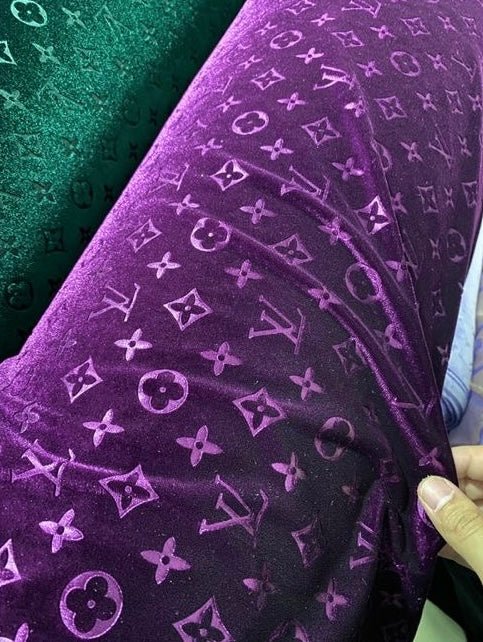 Elegant Mystery Purple Louis Vuitton Velvet Fabric for Handmade DIY Crafts Sneakers - mingfabricstore