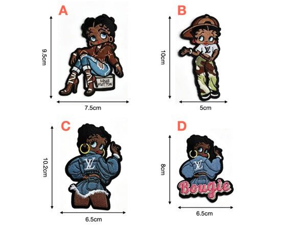 Embroidery LV Betty Patches Custom Clothing Jackets - mingfabricstore