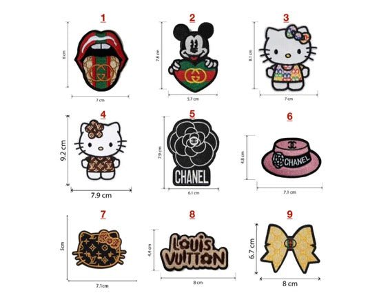 Embroidery LV Chanel Gucci iron on patches Custom Clothing Jackets - mingfabricstore
