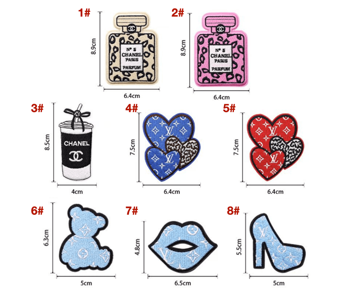 Embroidery LV iron on Patches Custom Clothing Jackets - mingfabricstore