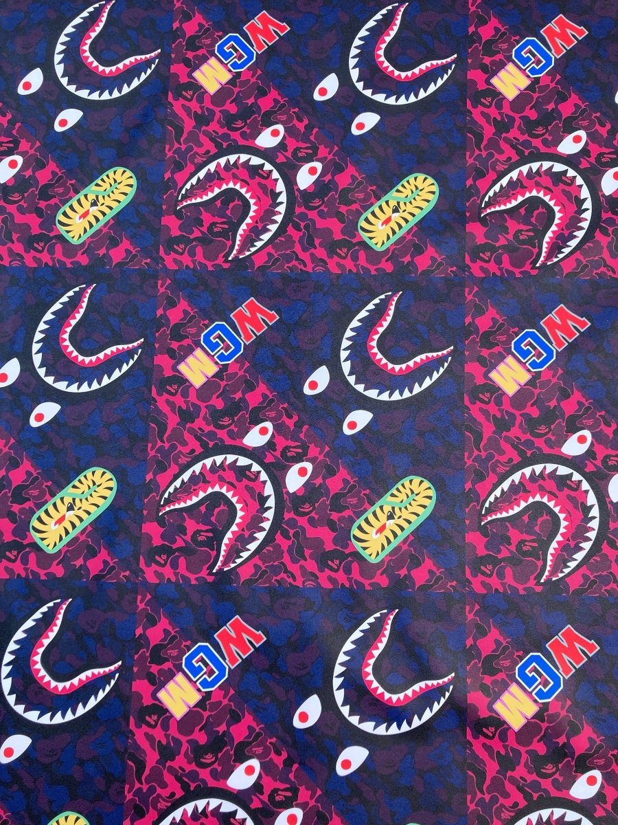 Fashion Designer Leather Material Bape WGM for Custom Sneakers - mingfabricstore