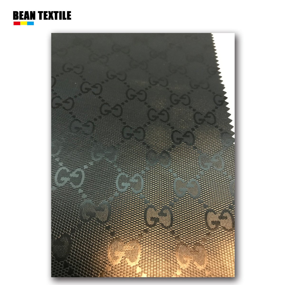 GG Black Gucci vinyl Leather fabric for Bag - mingfabricstore