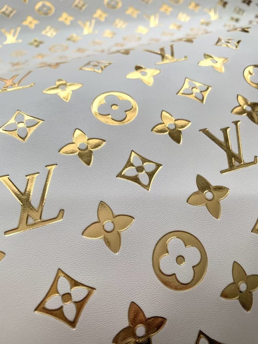 Golden Embossed LV Leather for Custom - mingfabricstore