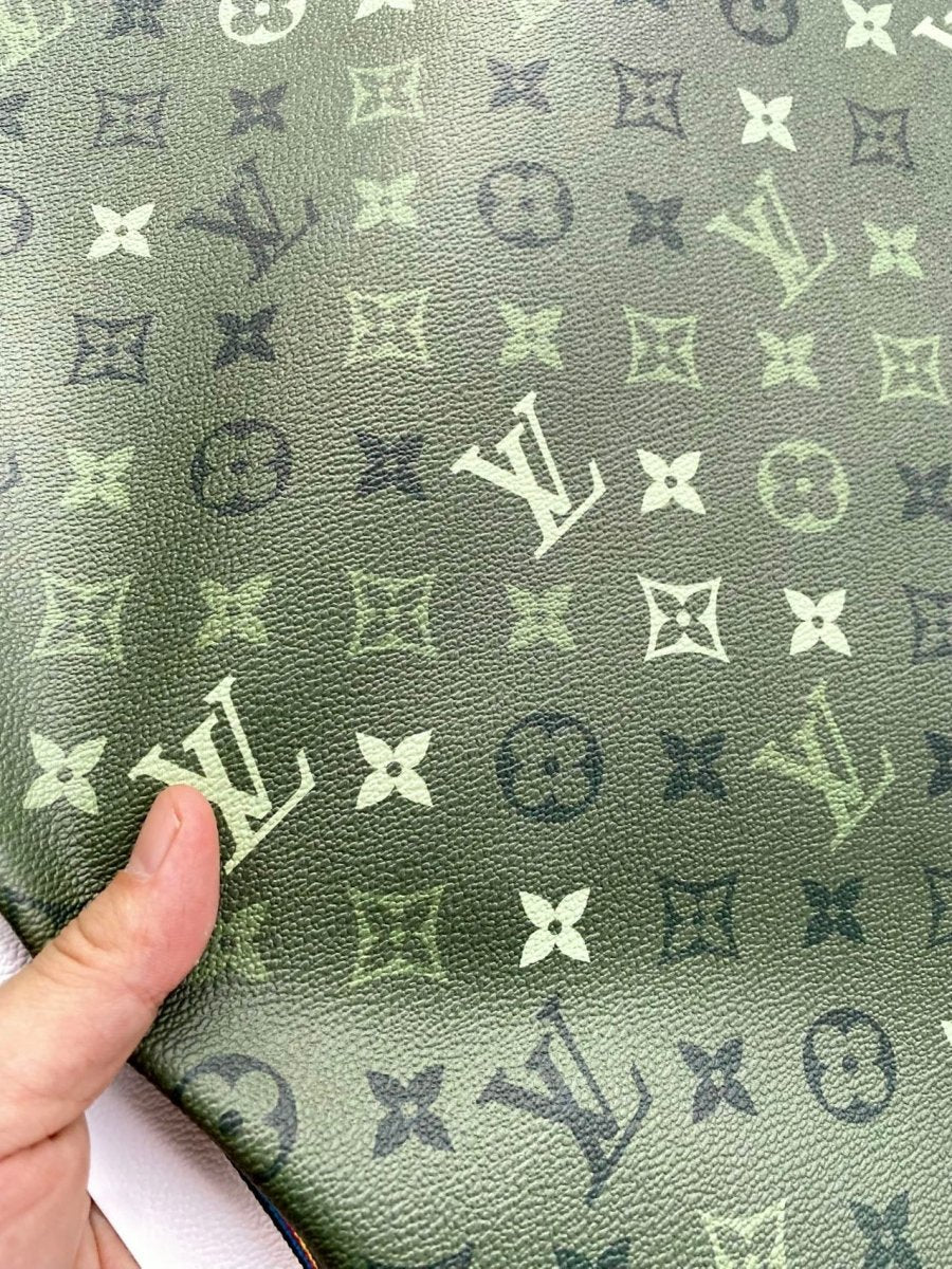 Green Camouflage Louis Vuitton Designer Shoe Leather Car Wrap - mingfabricstore