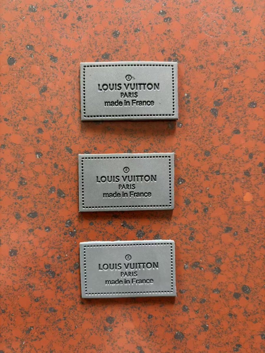 Grey Authentic Leather LV Tags - mingfabricstore