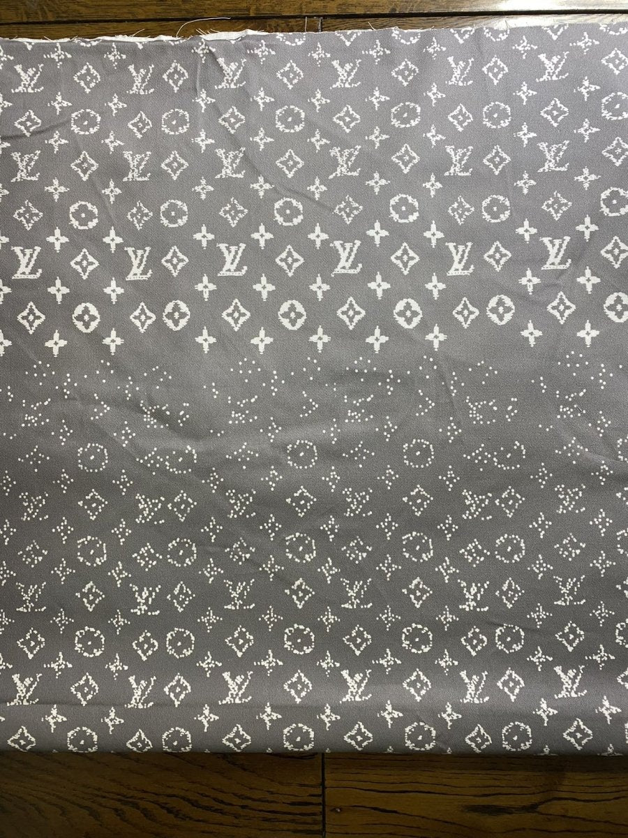 Grey LV Gradient Cotton Fabric for Clothing DIY Crafts Handmade Sold by Yard - mingfabricstore